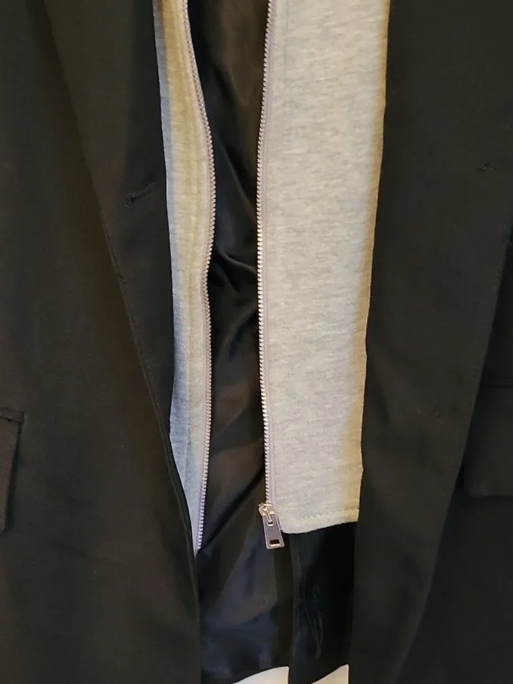 ZARA Men’s Hooded Blazer Jacket Black/Gray Solid Regular Fit Size M